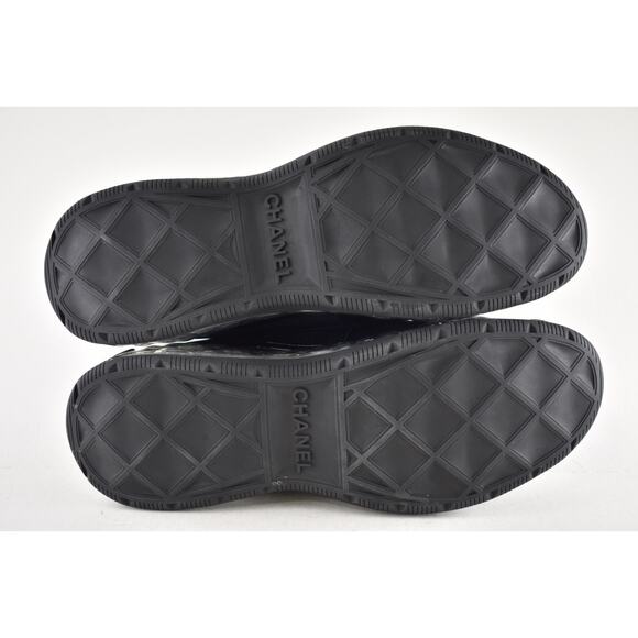 Chanel 20A Mens Blue Velvet Black CC Logo Lace Up Low Top Trainer Sneaker 44 11 - Picture 13 of 13